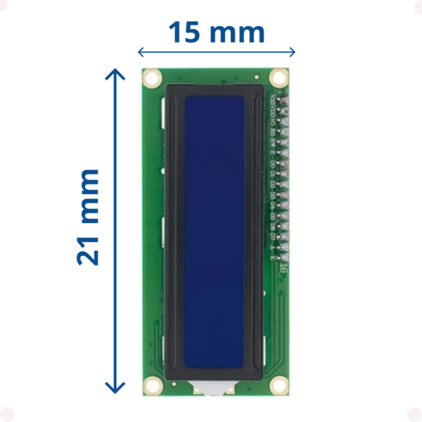 Display LCD 16x2 com backlight azul e branco