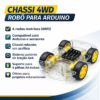 kit-chassi-4wd Kit Chassi 4WD Robô para Arduino com quatro rodas
