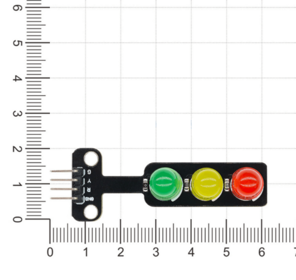 Módulo semáforo LED para Arduino com luzes vermelha amarela e verde