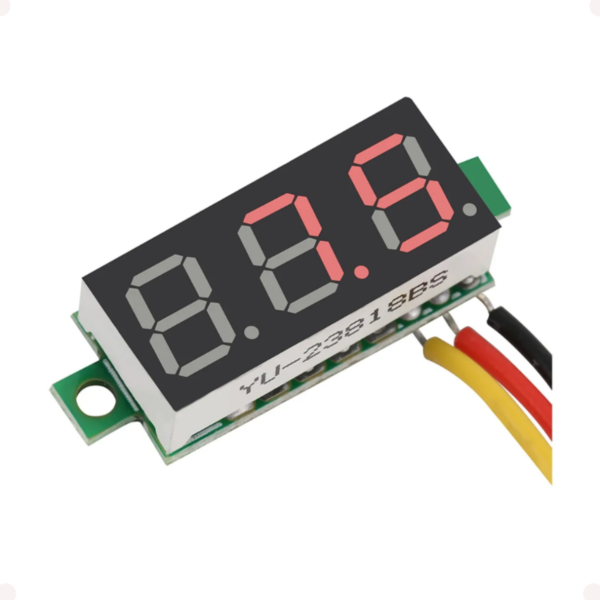 Voltímetro digital 0 a 100V DC com display de 3 dígitos 0,28 polegadas