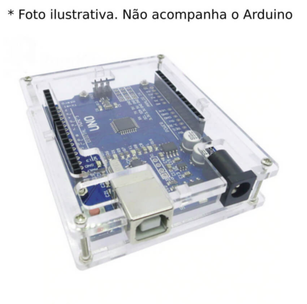 Case transparente em plástico ABS para Arduino Uno
