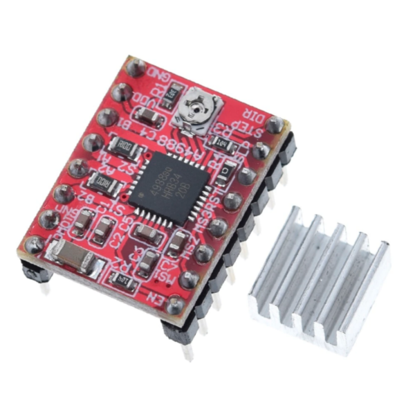 modulo-driver-a4988-motor-passo-vermelho Módulo driver A4988 vermelho para motor de passo