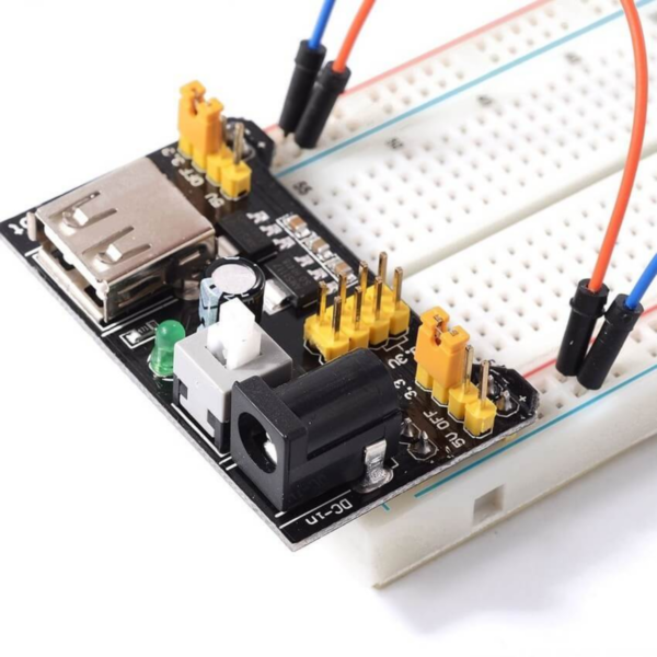 modulo-fonte-protoboard-mb102-33v-5v Módulo fonte para protoboard MB102 com saída 3,3V e 5V