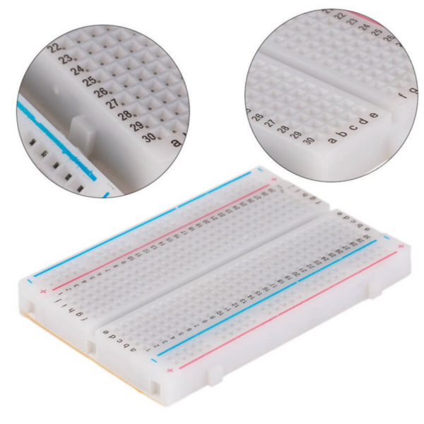 Protoboard 400 pontos para montagem de circuitos eletrônicos