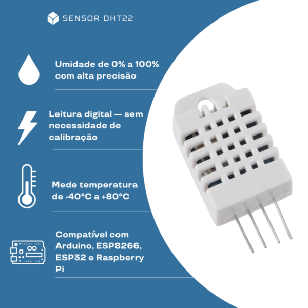 sensor-dht22-umidade-temperatura- Sensor de umidade e temperatura DHT22